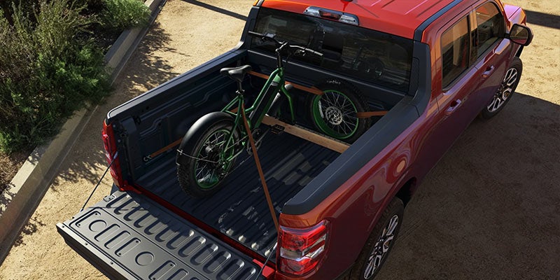 Bicycle in trunk of 2022 Ford Maverick