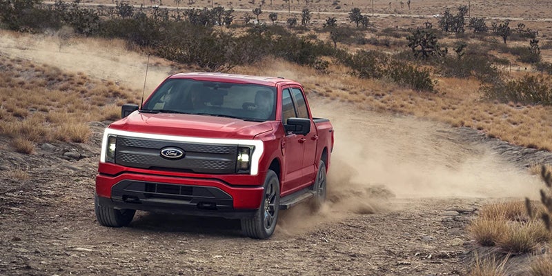 Red 2022 Ford f-150_lightning